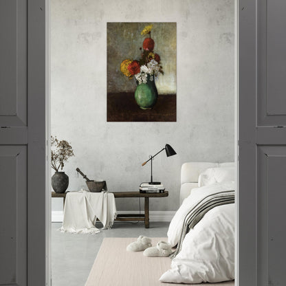VASE OF FLOWERS 1900 - Odilon Redon Brushed Aluminum Print - 70x100 cm / 28x40 inches | Odilon Redon Aluminum Print | Odilon Redon Prints