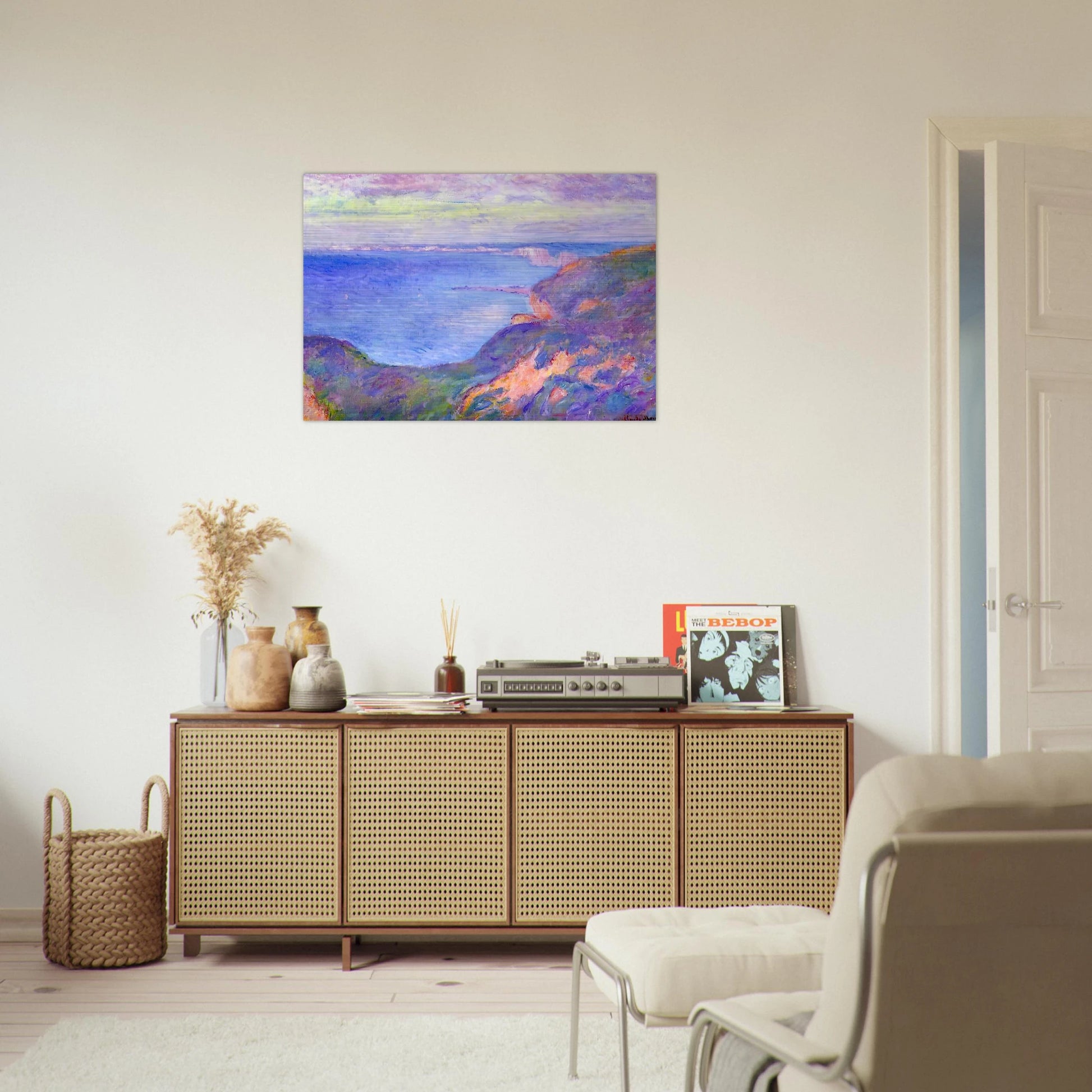 Cliff near Dieppe 2 - claude monet Brushed Aluminum Print - 70x100 cm / 28x40 inches | claude monet Aluminum Print | claude monet Prints