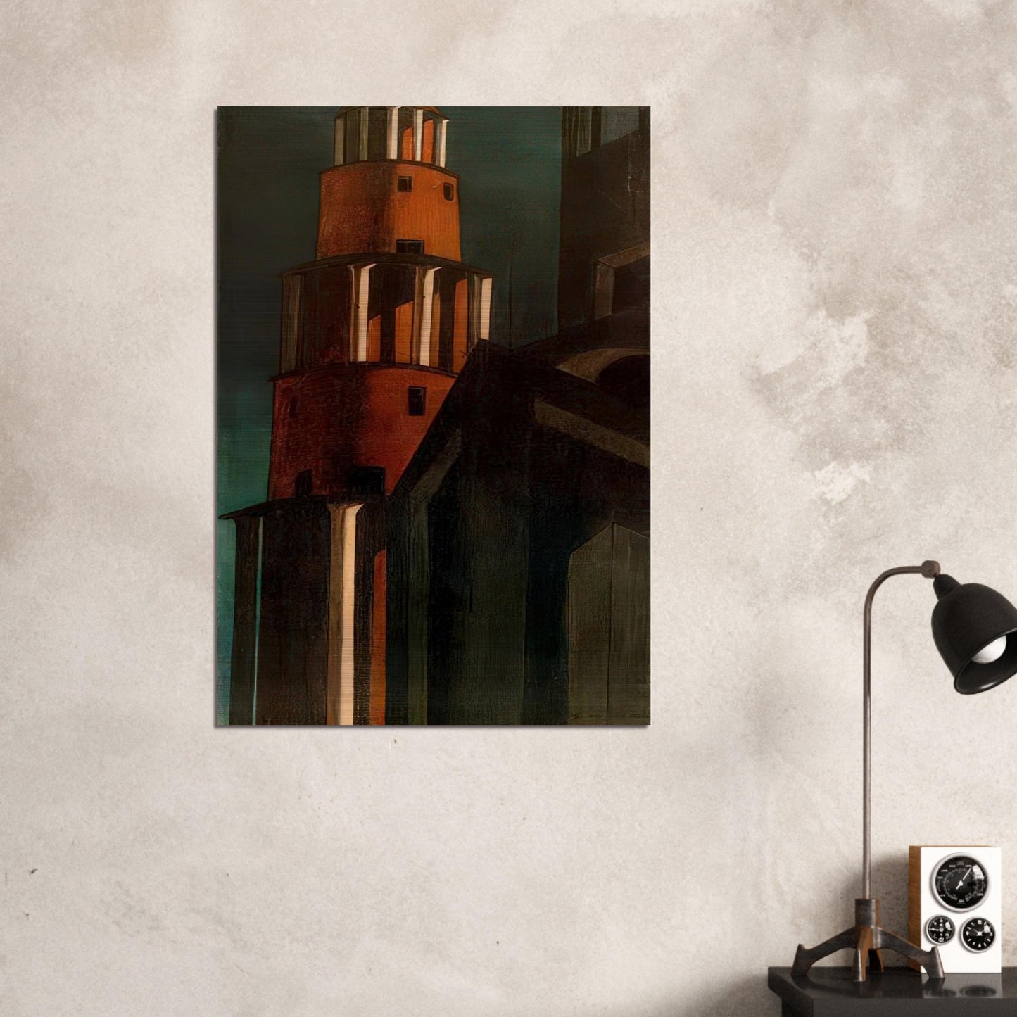 THE TOWER - Giorgio de Chirico Brushed Aluminum Print - 70x100 cm / 28x40 inches | Giorgio de Chirico Aluminum Print | Giorgio de Chirico Prints