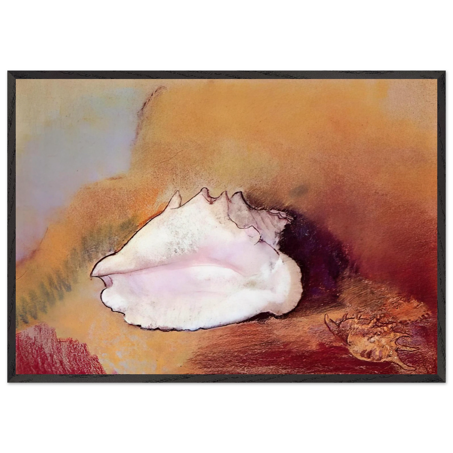 THE SEASHELL 1912 - Odilon Redon 70x100 cm / 28x40 inches Framed Art Print – Black Wooden Frame
