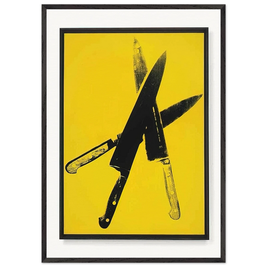 Knives - Andy Warhol 70x100 cm / 28x40 inches Framed Art Print – Black Wooden Frame