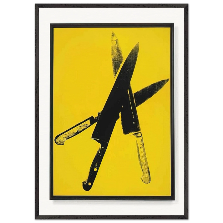 Knives - Andy Warhol 70x100 cm / 28x40 inches Framed Art Print – Black Wooden Frame
