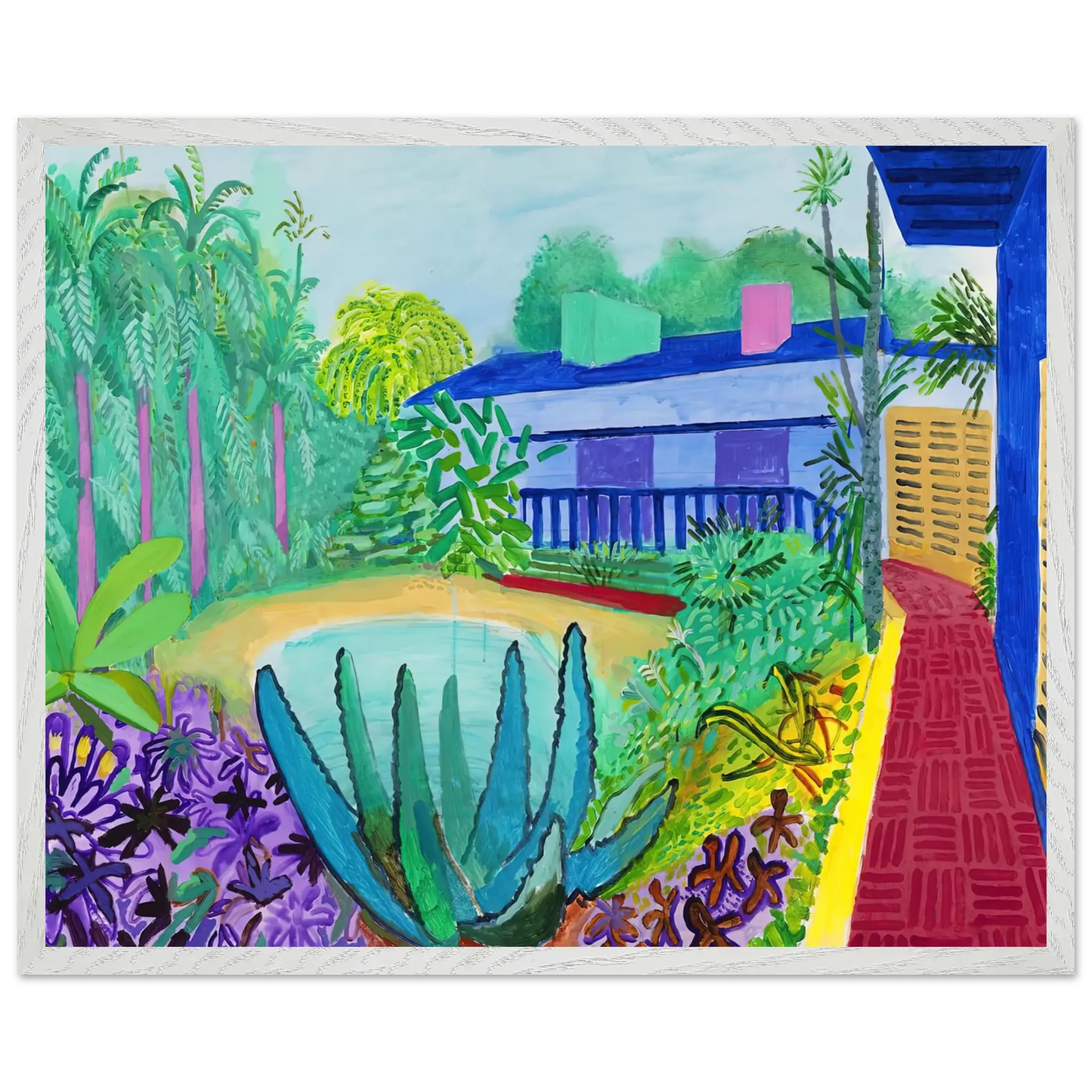 David Hockney - David Hockney Wall art - A2 (42 x 59.4  cm) - Premium Wooden Framed Poster With Fine Art Paper - Black frame