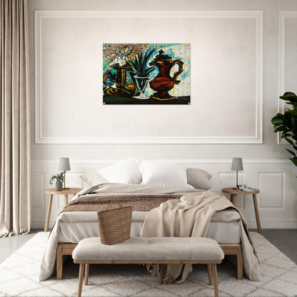 Still life with candle - Pablo Picasso Acrylic Print - 70x100 cm / 28x40″ inches