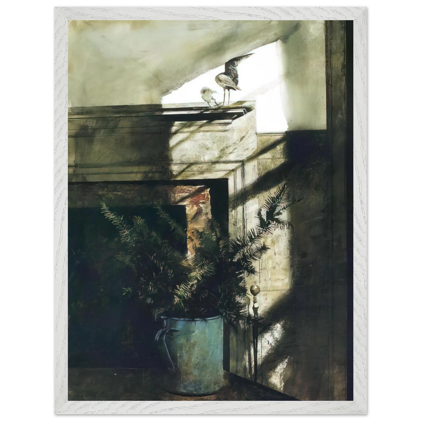 Andrew Wyeth - BIRD IN THE HOUSE Wall Art - 60x80 cm / 24x32 inches - Premium Wooden Framed Poster With Fine Art Paper-canvas - Black frame