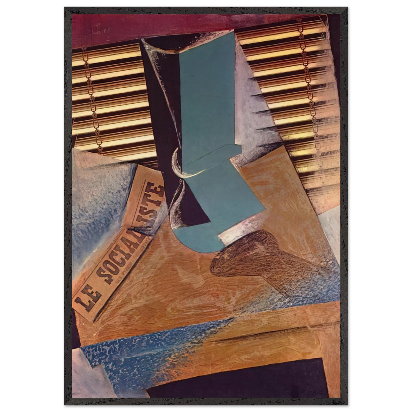 THE SUNBLIND 1914 - Juan Gris 70x100 cm / 28x40 inches Framed Art Print – Black Wooden Frame