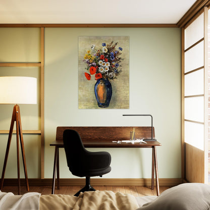 VASE OF FLOWERS 2 - Odilon Redon Brushed Aluminum Print - 70x100 cm / 28x40 inches | Odilon Redon Aluminum Print | Odilon Redon Prints