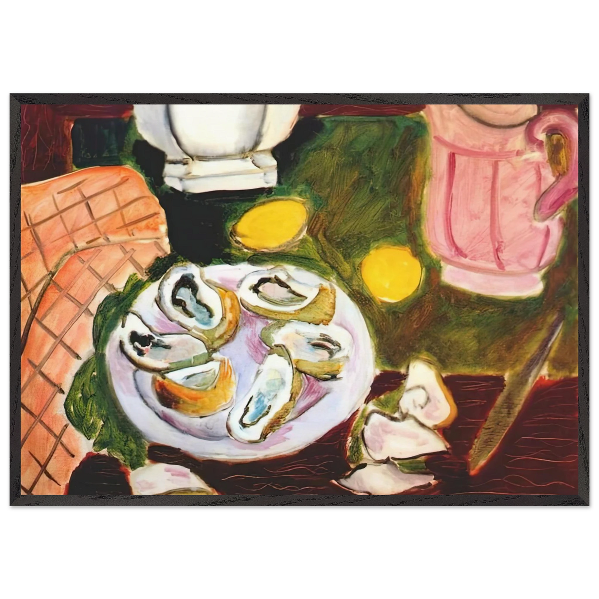 OYSTERS 1940 - Henri Matisse 70x100 cm / 28x40 inches Framed Art Print – Black Wooden Frame