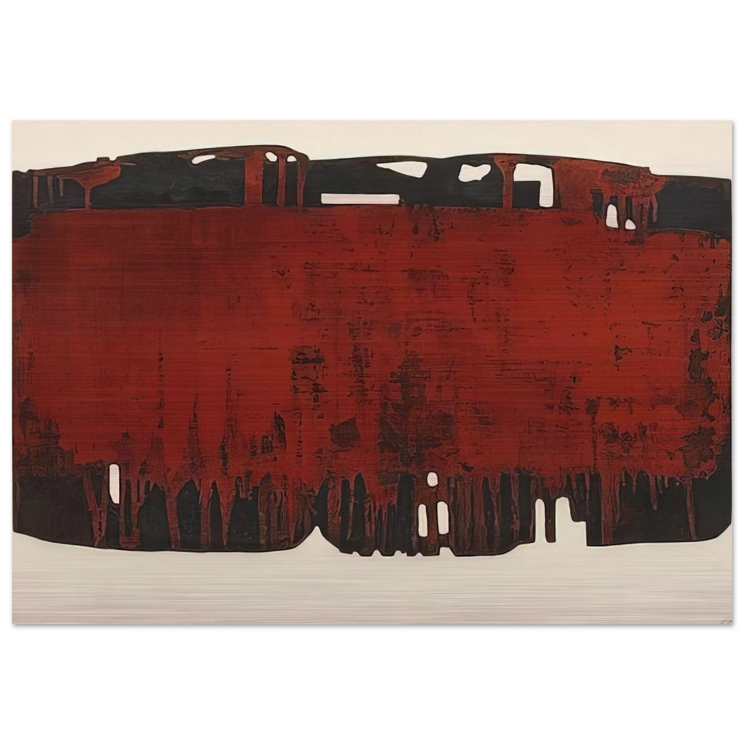 Composition rouille et noire XXV - 1974 - Pierre Soulages Brushed Aluminum Print - 70x100 cm / 28x40 inches | Pierre Soulages Aluminum Print | Pierre Soulages Prints