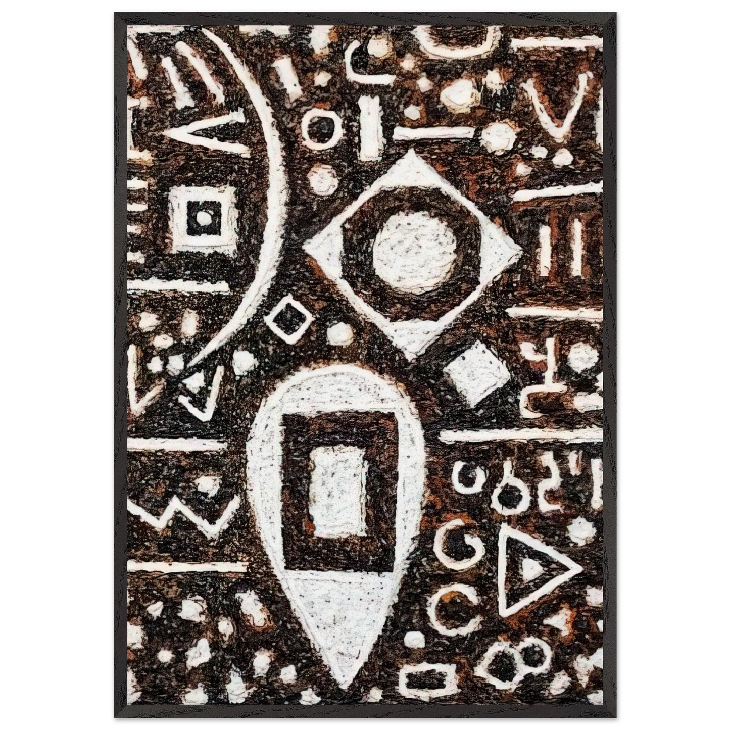 Inbalance of Time - 1992 - Richard Pousette-Dart 70x100 cm / 28x40 inches Framed Art Print – Black Wooden Frame