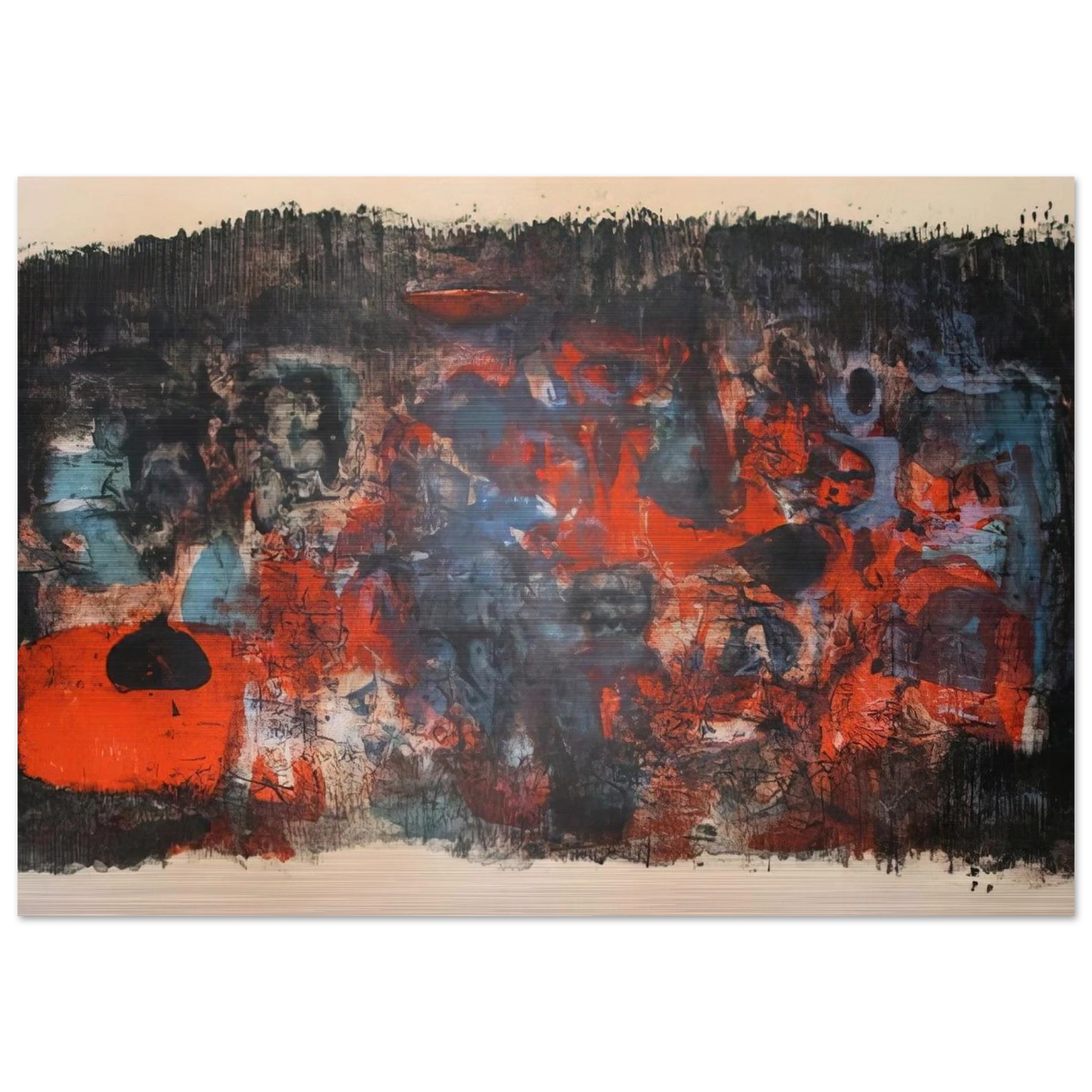 UNTITLED 1956 - Zao Wou-Ki Brushed Aluminum Print - 70x100 cm / 28x40 inches | Zao Wou-Ki Aluminum Print | Zao Wou-Ki Prints