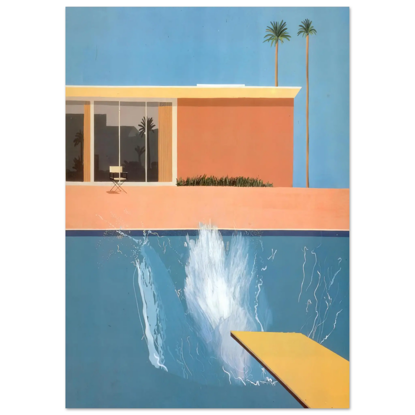 David Hockney - David Hockney Wall art - 15x20 cm / 6x8 Inches - Premium Wooden Framed Poster With Fine Art Paper - White frame