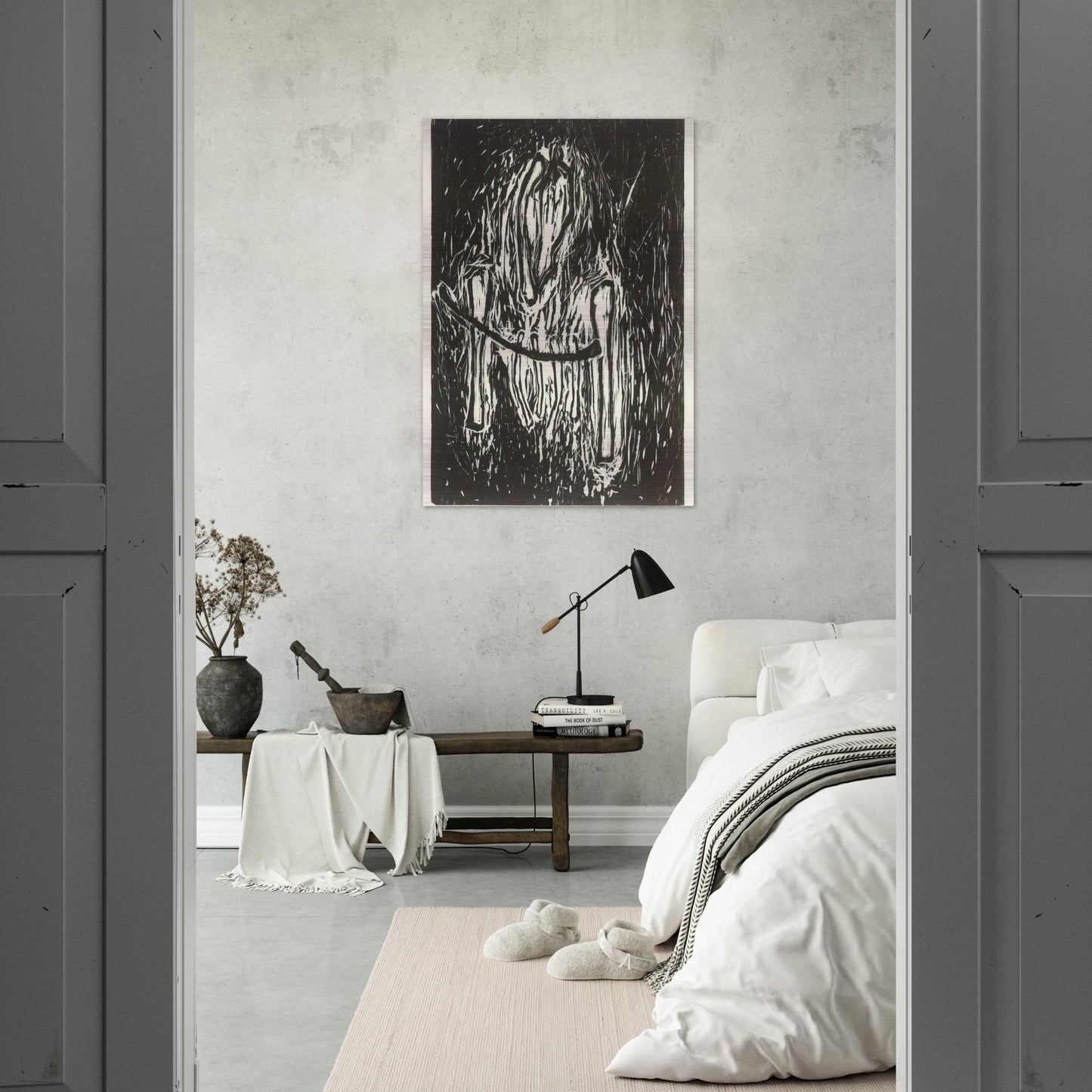 HEAD AND BONES 1980 - Susan Rothenberg Brushed Aluminum Print - 70x100 cm / 28x40 inches | Susan Rothenberg Aluminum Print | Susan Rothenberg Prints
