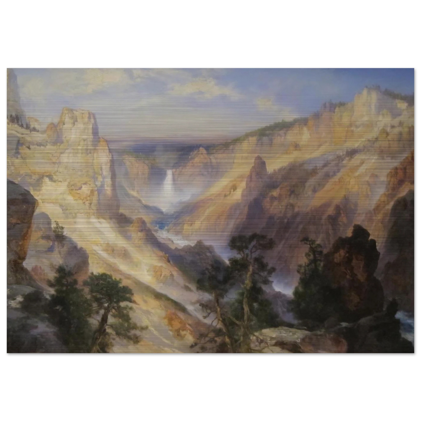 Grand Canyon of the Yellowstone, Wyoming - Thomas Moran Brushed Aluminum Print - 70x100 cm / 28x40 inches | Thomas Moran Aluminum Print | Thomas Moran Prints