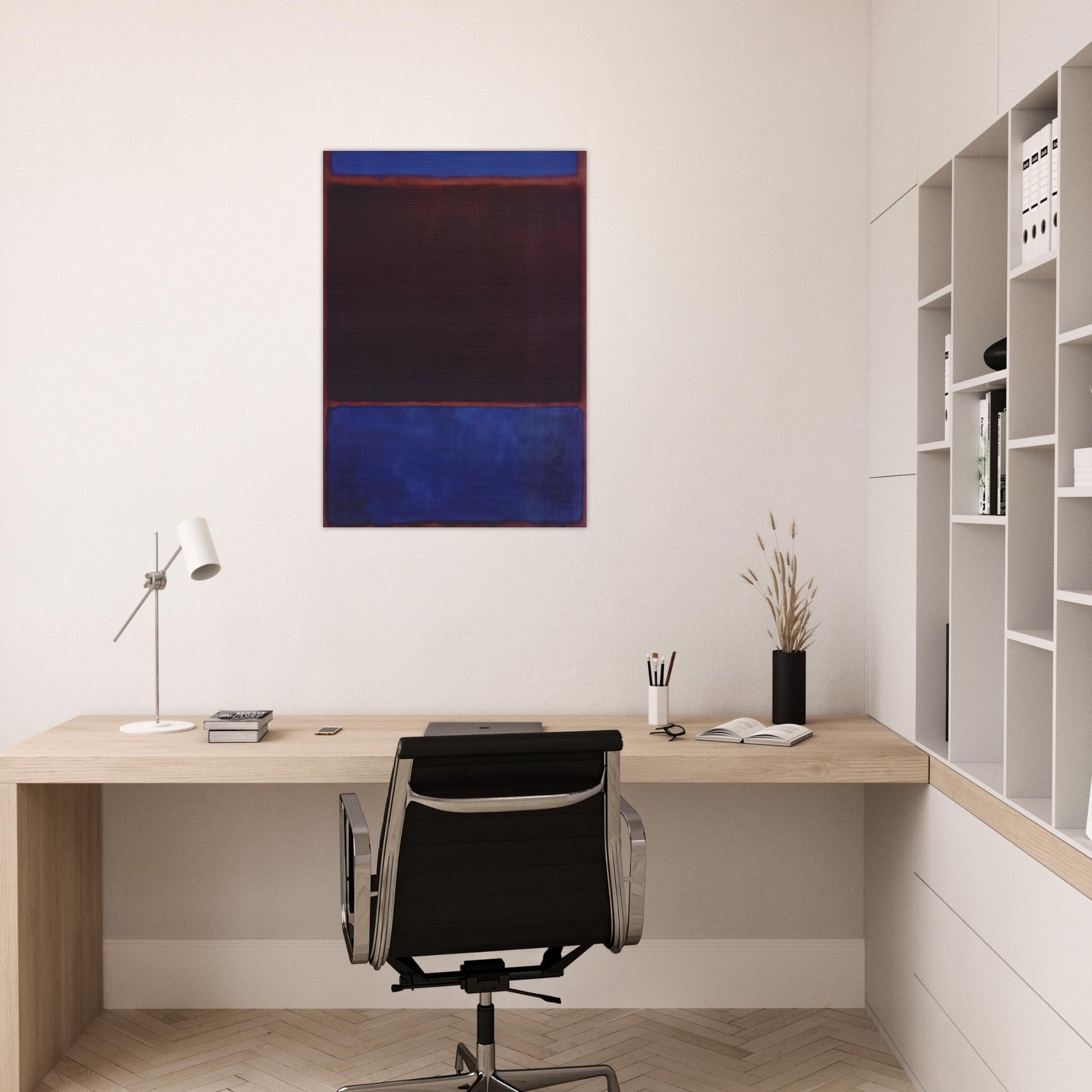 No. 3 Bright Blue, Brown, Dark Blue on Wine - 1962 - Mark Rothko Brushed Aluminum Print - 70x100 cm / 28x40 inches | Mark Rothko Aluminum Print | Mark Rothko Prints