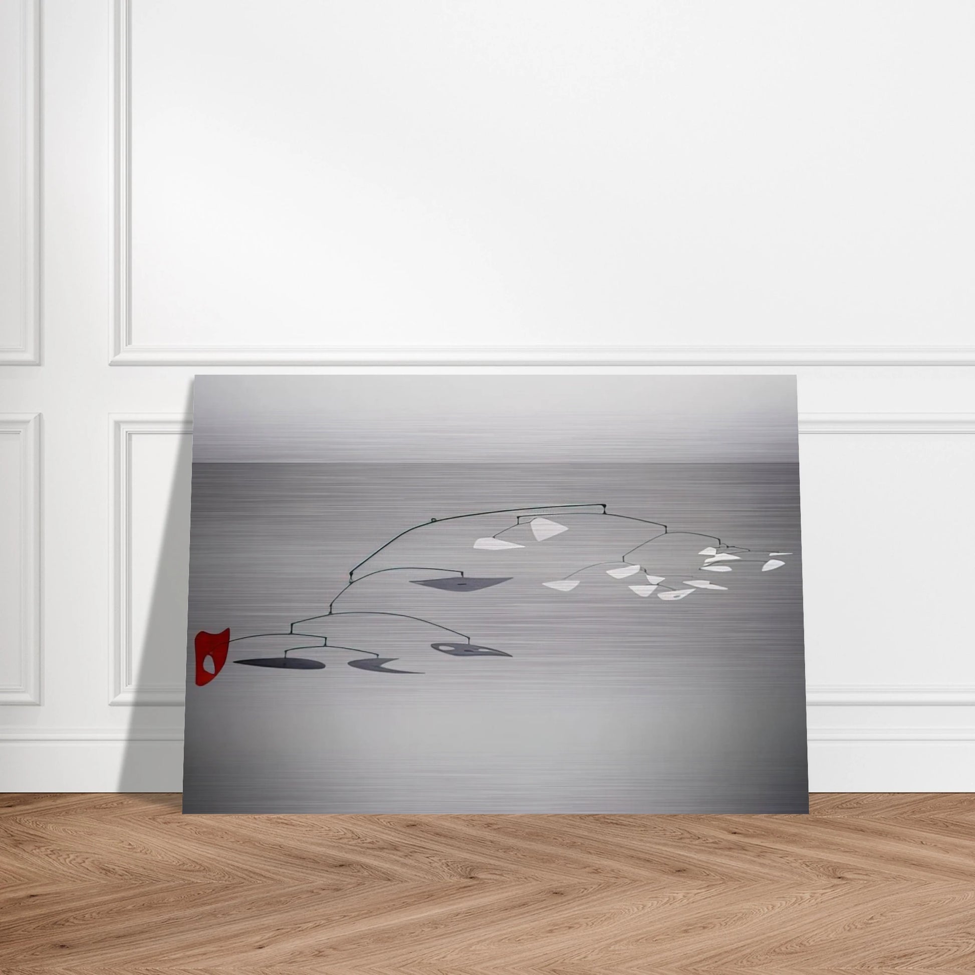 1 RED 4 BLACK PLUS X WHITE 1947 - Alexander Calder Brushed Aluminum Print - 70x100 cm / 28x40 inches | Alexander Calder Aluminum Print | Alexander Calder Prints