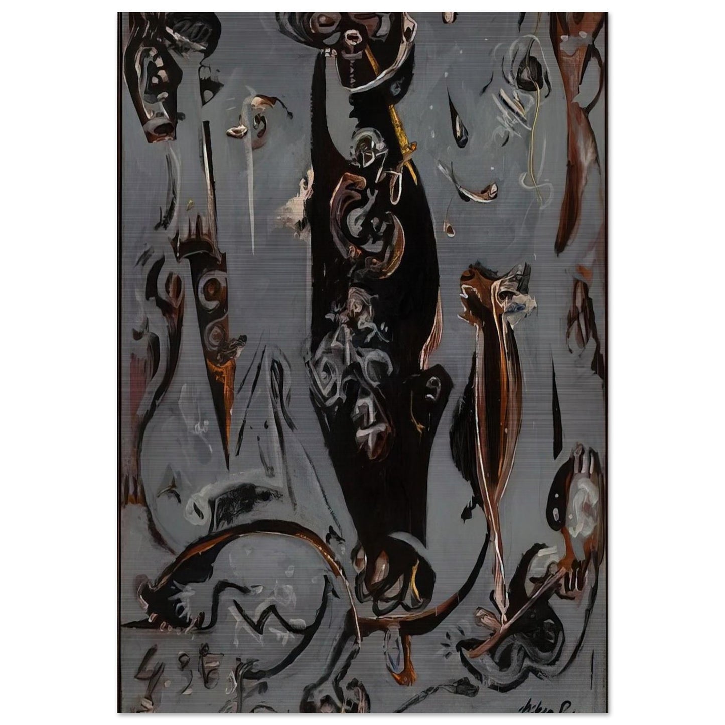 TOTEM LESSON 2 1945 - Jackson Pollock Brushed Aluminum Print - 70x100 cm / 28x40 inches | Jackson Pollock Aluminum Print | Jackson Pollock Prints