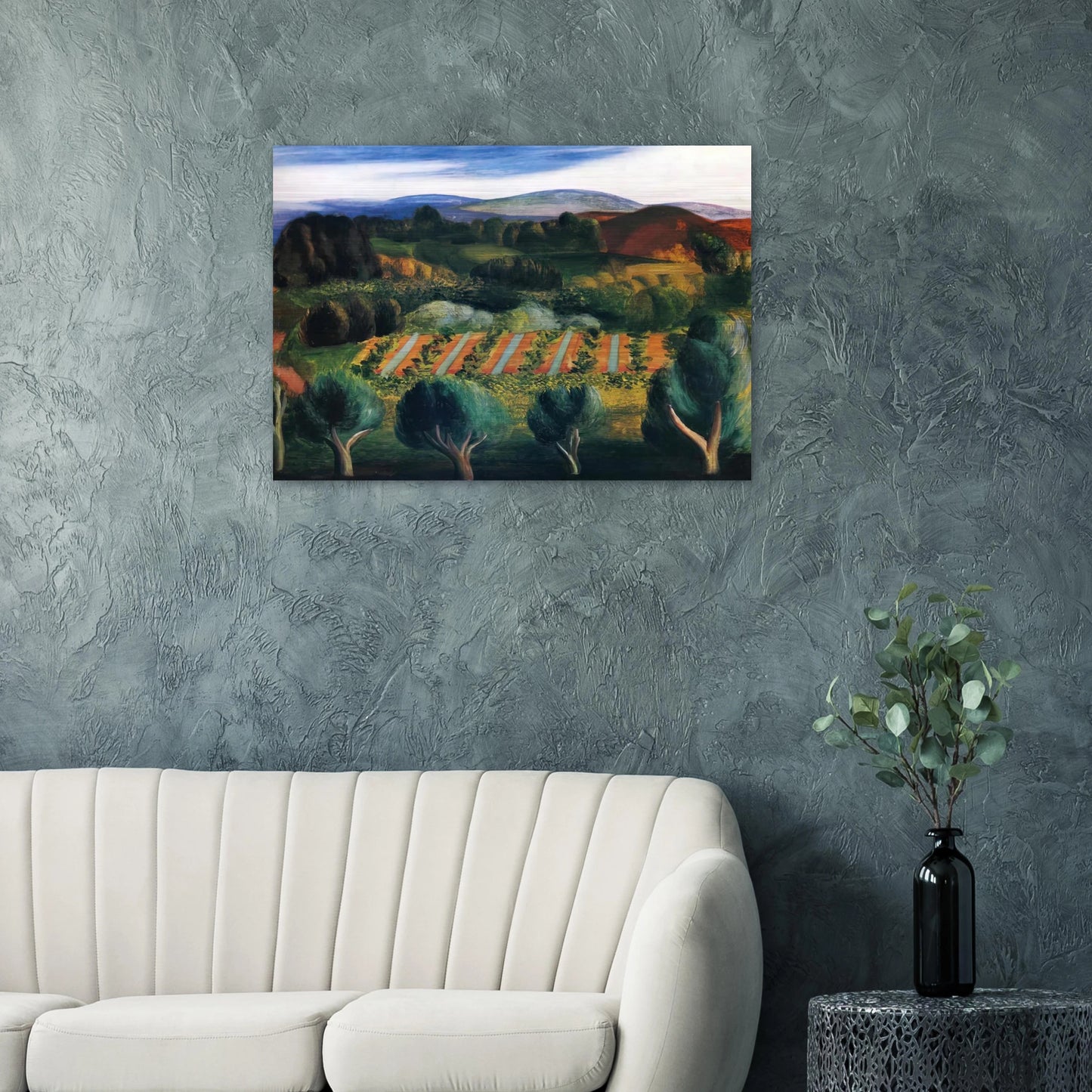 PROVENCE LANDSCAPE 1918 - Moise Kisling Brushed Aluminum Print - 70x100 cm / 28x40 inches | Moise Kisling Aluminum Print | Moise Kisling Prints