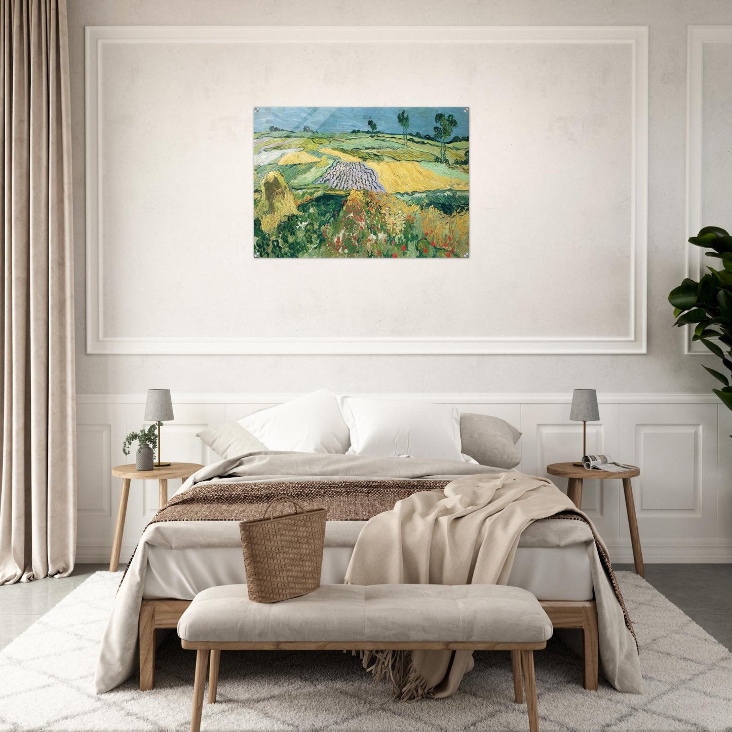 Wheatfields - Vincent van Gogh Acrylic Print - 70x100 cm / 28x40″ inches