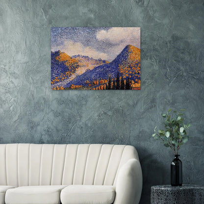 Landscape, the Little Maresque Mountains - Henri-Edmond Cross Brushed Aluminum Print - 70x100 cm / 28x40 inches | Henri-Edmond Cross Aluminum Print | Henri-Edmond Cross Prints