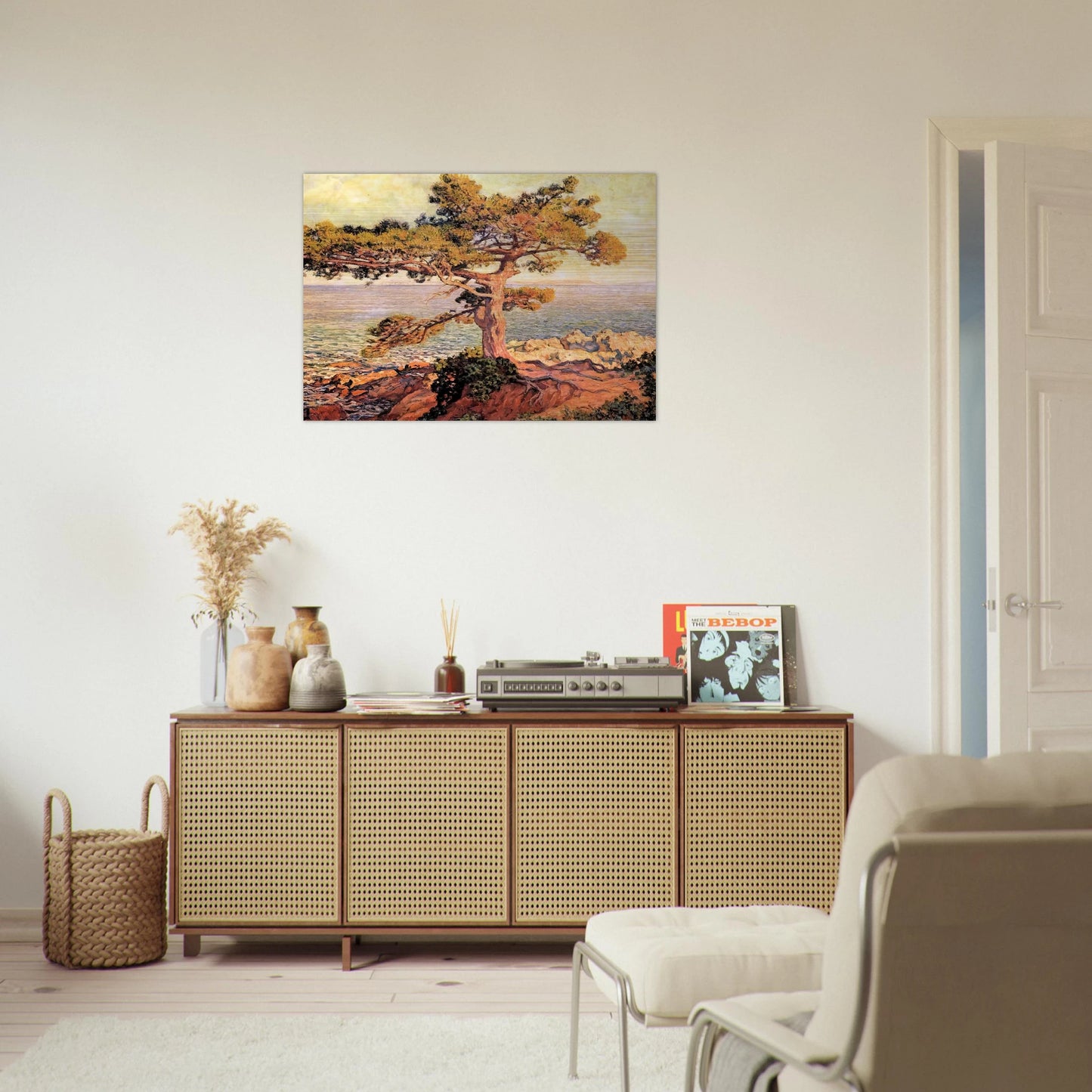 PINE BY THE MEDITERRANEAN SEA 1916 - Theo van Rysselberghe Brushed Aluminum Print - 70x100 cm / 28x40 inches | Theo van Rysselberghe Aluminum Print | Theo van Rysselberghe Prints