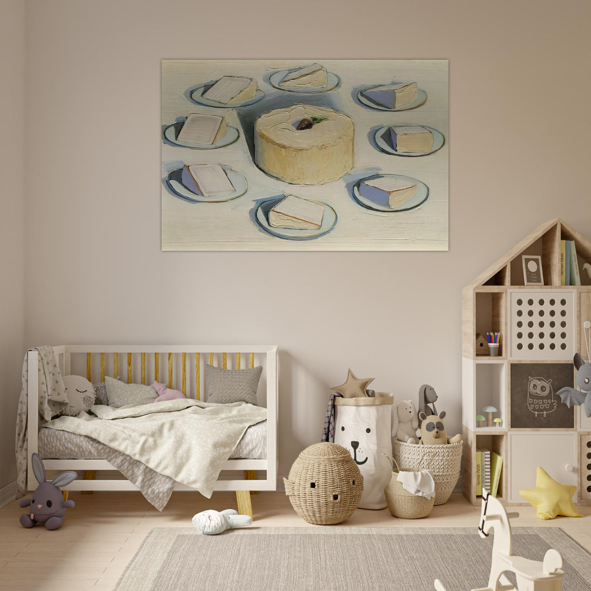 Around the Cake - 1962 - Wayne Thiebaud Art Prints - 100x150 cm / 40x60″ inches | Wayne Thiebaud Poster | Wayne Thiebaud Prints