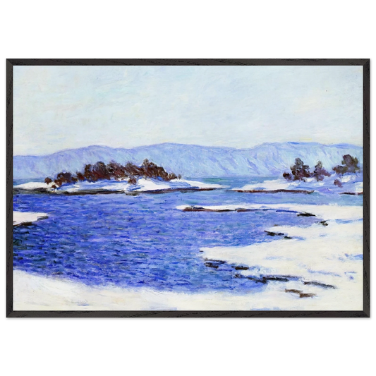 The Banks of the Fjord at Christiania - claude monet 70x100 cm / 28x40 inches Framed Art Print – Black Wooden Frame
