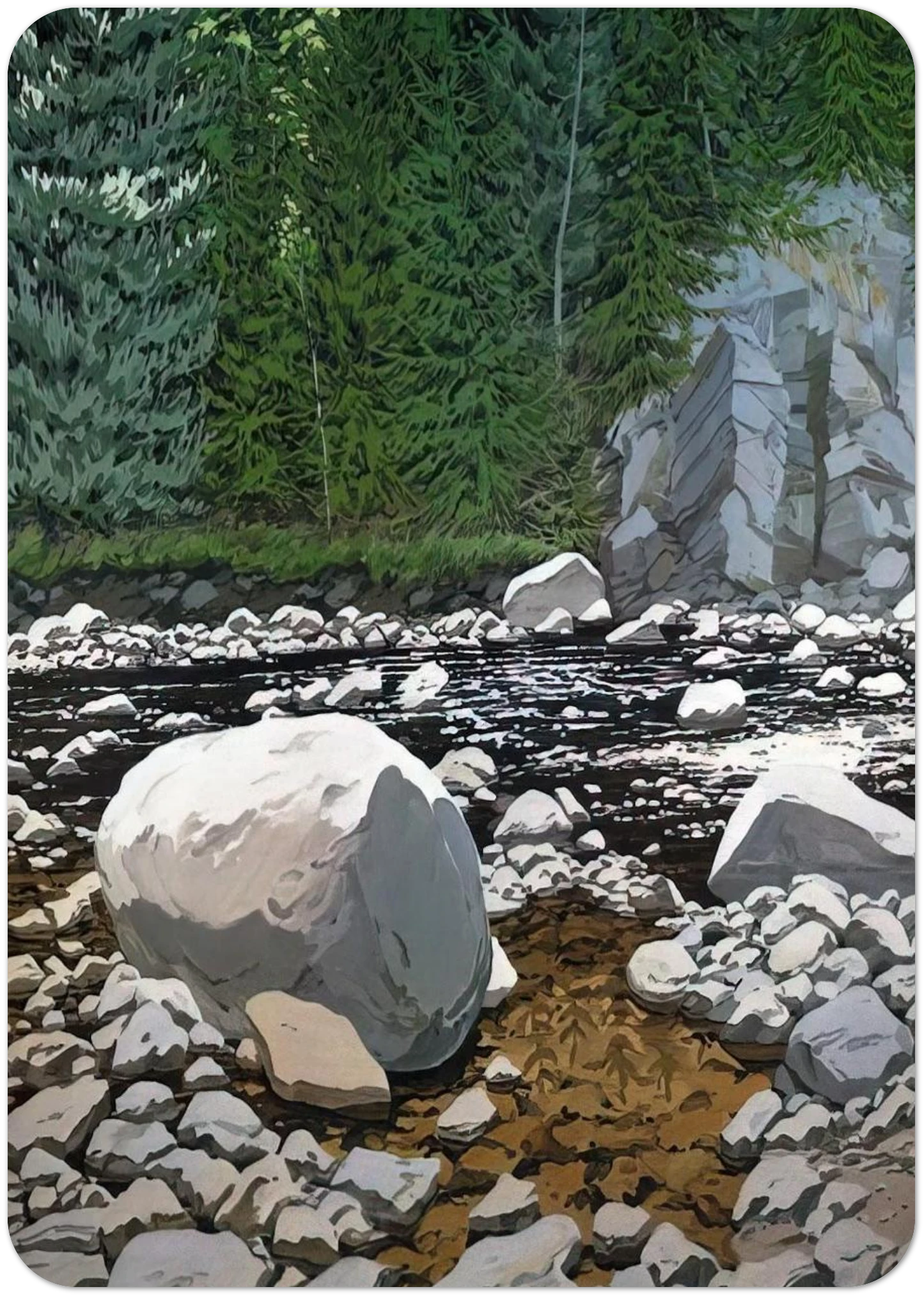 Lower Ducktrap - 1978 By Neil Welliver Pack of 10 Post Cards | Neil Welliver Post Cards | A6 (10.5 x 14.8 cm) - 4.1 x 5.8 inches