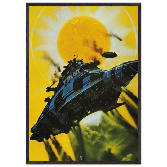 Chris Foss N14 - Chris Foss 70x100 cm / 28x40 inches Framed Art Print – Black Wooden Frame