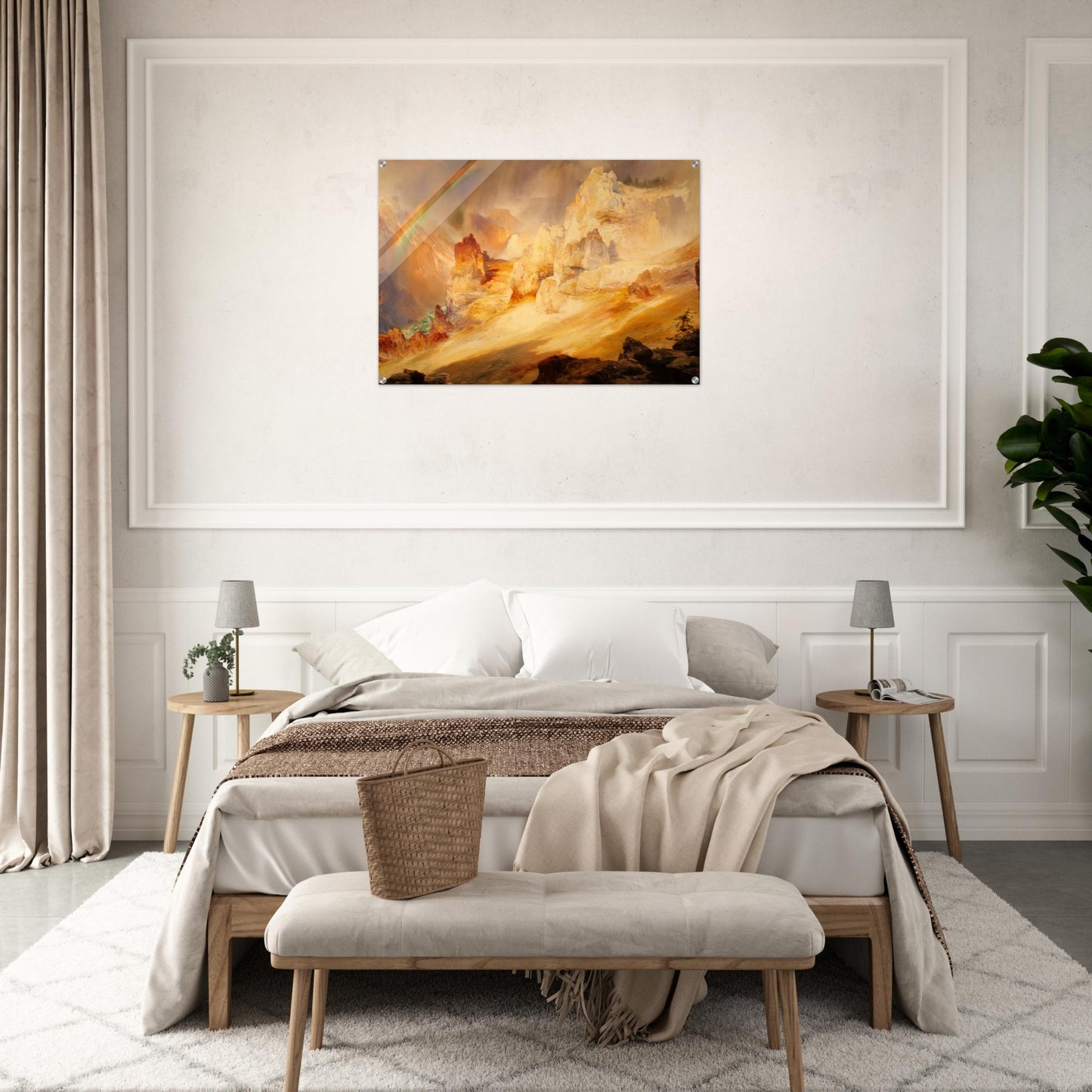 Rainbow over the Grand Canyon of the Yellowstone - Thomas Moran Acrylic Print - 70x100 cm / 28x40″ inches