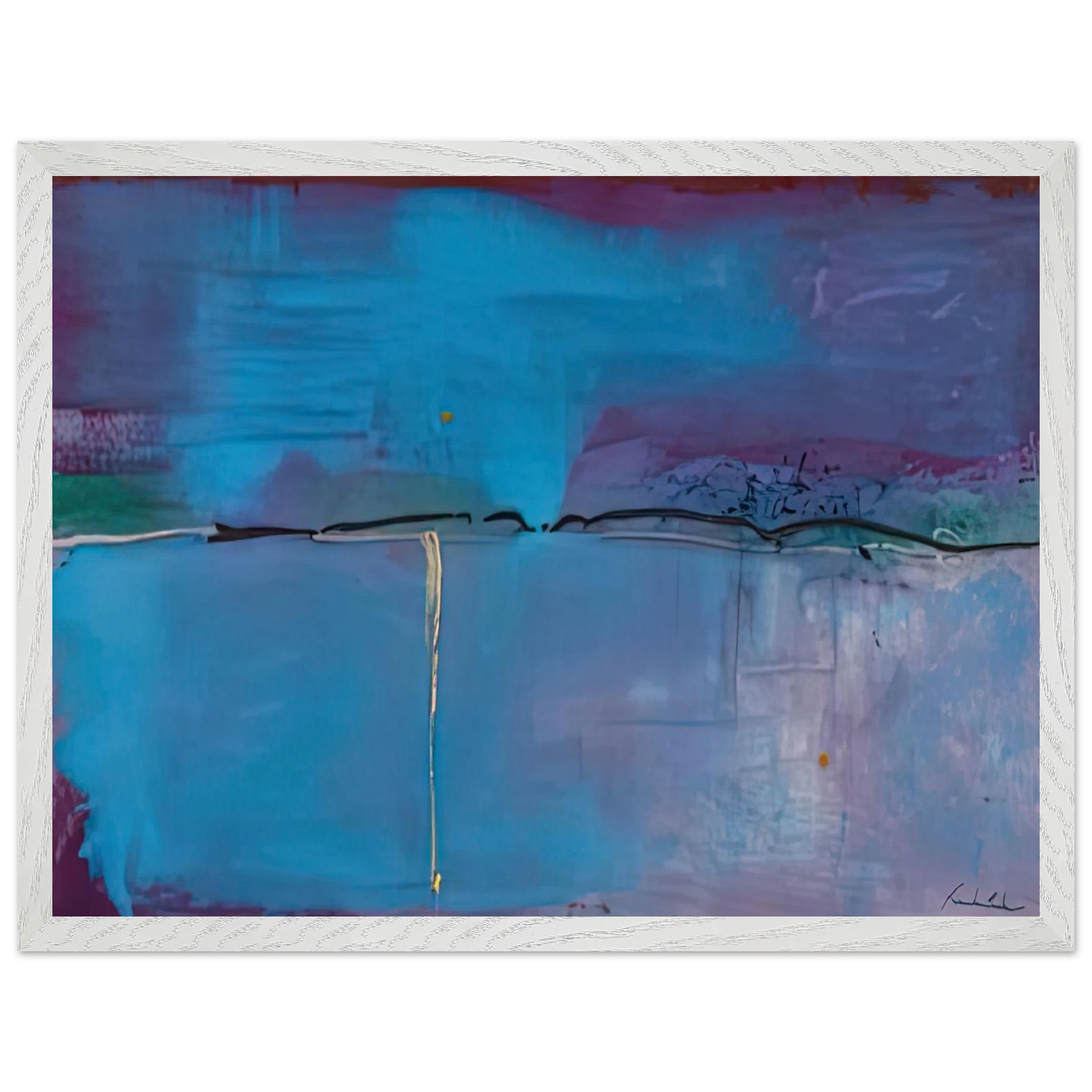 Helen Frankenthaler - Zone Blue, 1994- Wall Art - 30x40 cm / 12x16 inches - Premium Wooden Framed Poster With Fine Art Paper-canvas - Wood frame