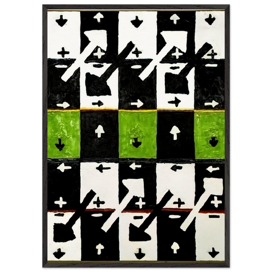 An Influence of the Earths Motion on Optical Phenomena - 1961 - Alfred Jensen 70x100 cm / 28x40 inches Framed Art Print – Black Wooden Frame