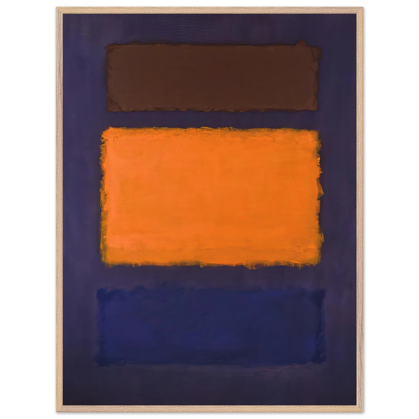 Mark Rothko - Brown, Orange, Blue on Maroon - c.1963  United States Wall Art - 30x40 cm / 12x16 inches - Premium Wooden Framed Poster With Fine Art Paper-canvas - Wood frame