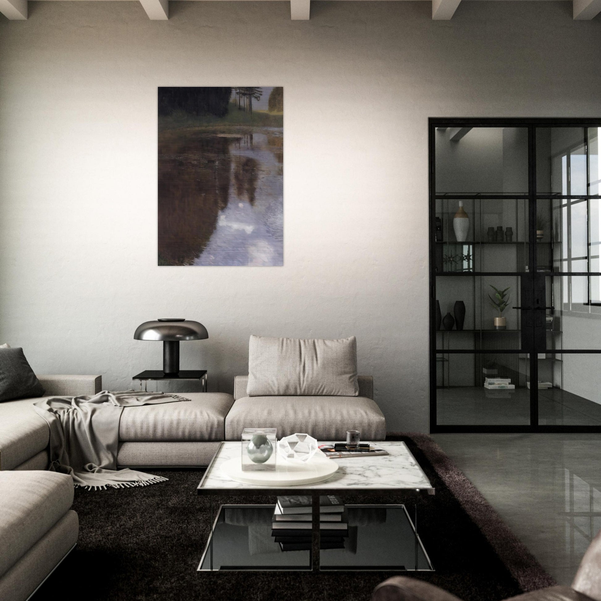 QUIET POND IN THE PARK OF APPEAL - Gustav Klimt Brushed Aluminum Print - 70x100 cm / 28x40 inches | Gustav Klimt Aluminum Print | Gustav Klimt Prints
