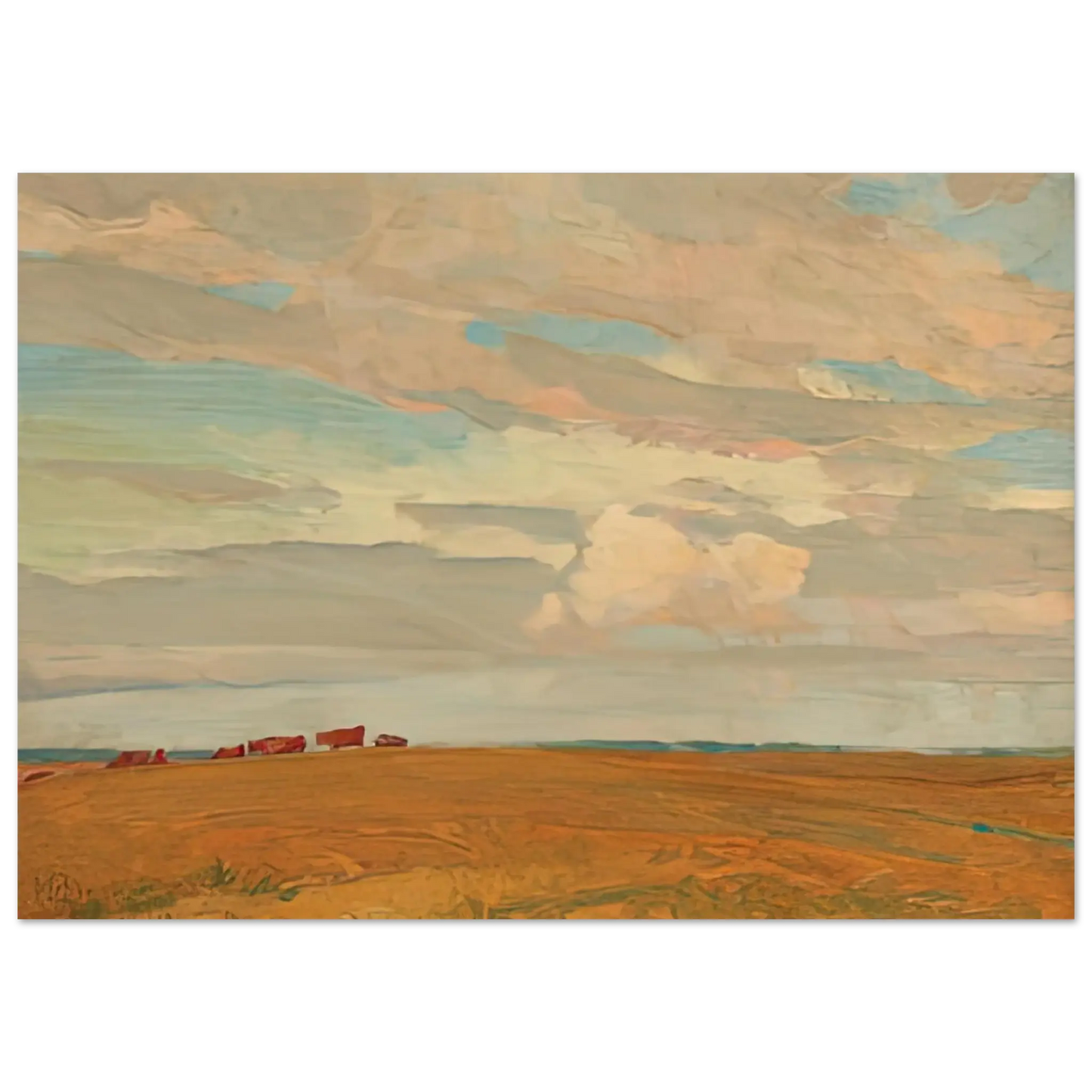 Maynard Dixon - PRAIRIE SAND HILL CAMP MAY 1921 1921 Wall art - 15x20 cm / 6x8 Inches - Premium Wooden Framed Poster With Fine Art Paper - Wood frame