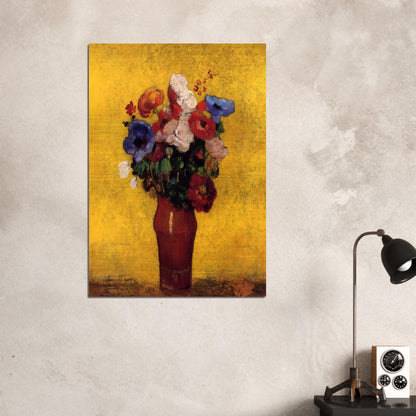 FLOWERS 4 - Odilon Redon Brushed Aluminum Print - 70x100 cm / 28x40 inches | Odilon Redon Aluminum Print | Odilon Redon Prints