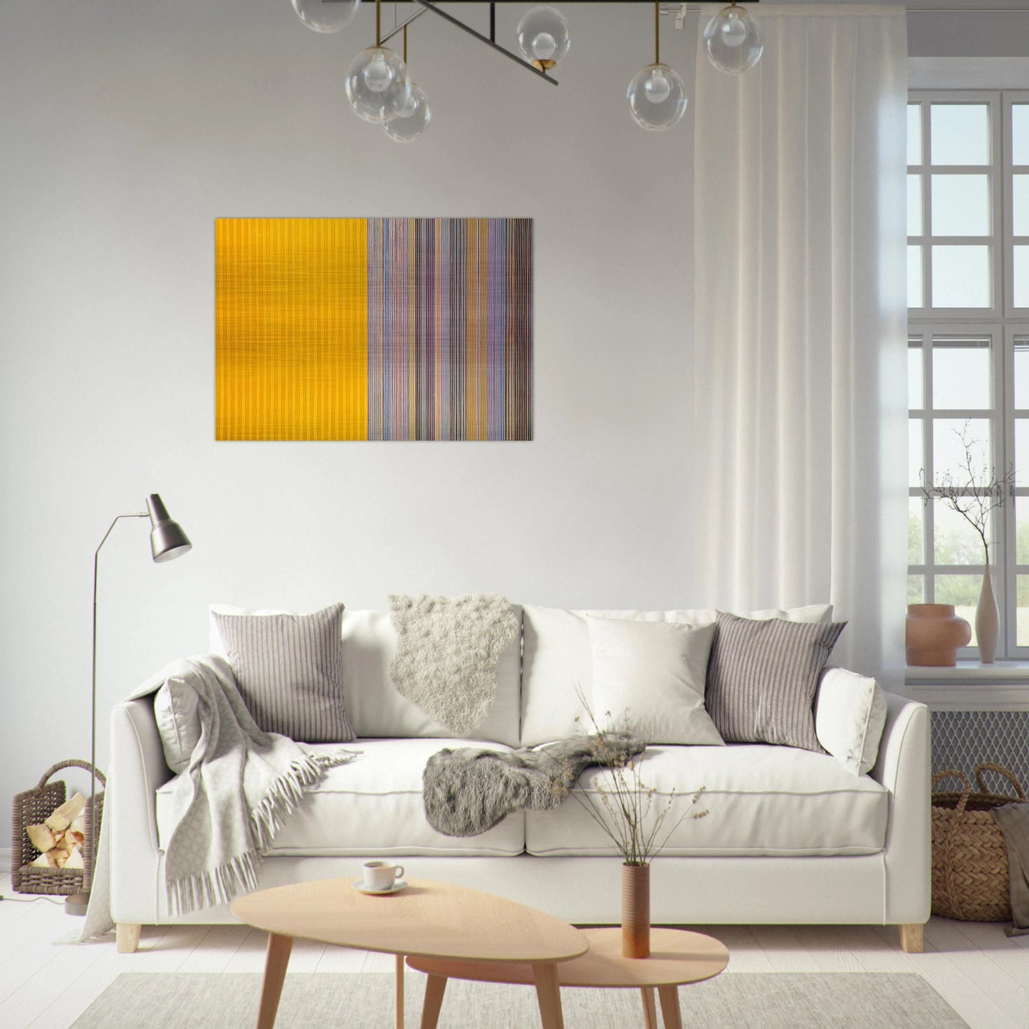 Half Lemon - 1969 - Gene Davis Brushed Aluminum Print - 70x100 cm / 28x40 inches | Gene Davis Aluminum Print | Gene Davis Prints