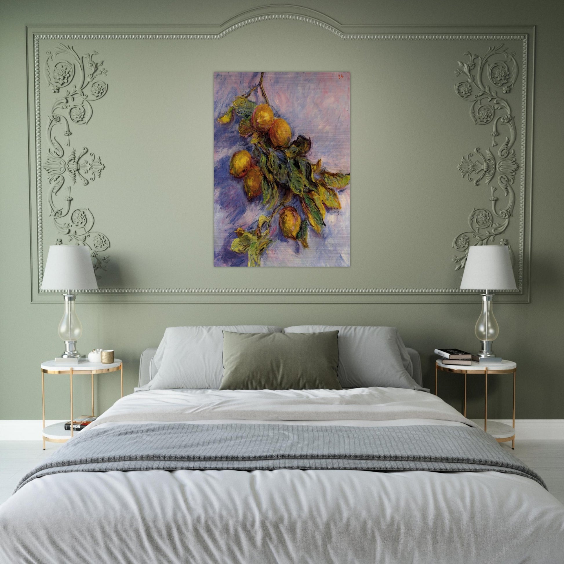 Branch of Lemons - claude monet Brushed Aluminum Print - 70x100 cm / 28x40 inches | claude monet Aluminum Print | claude monet Prints