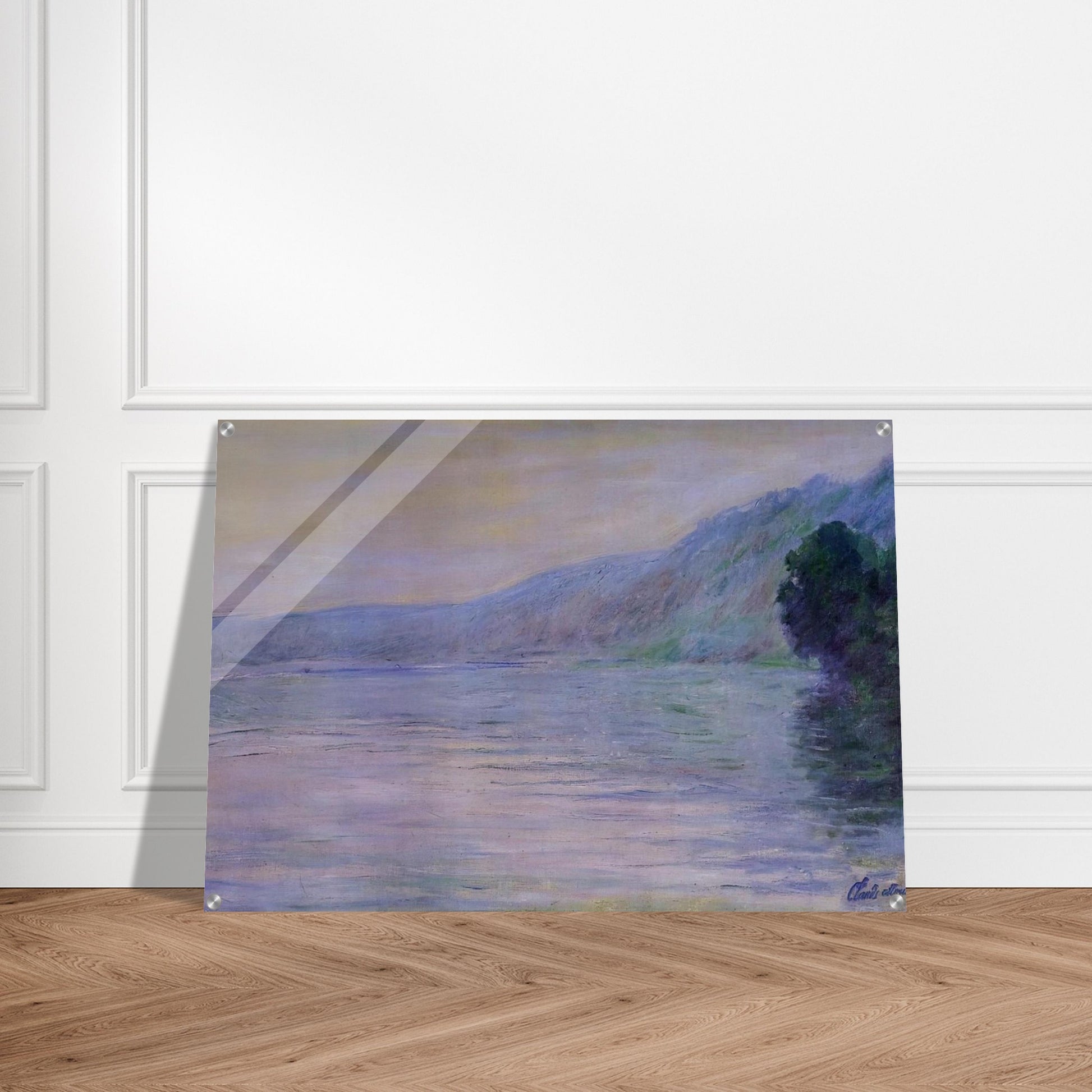The Seine at Port-Villez, Blue Effect - claude monet Acrylic Print - 70x100 cm / 28x40″ inches | claude monet Wall Art | claude monet Prints