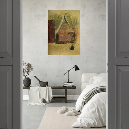 Bed with mosquito nets - Pablo Picasso Brushed Aluminum Print - 70x100 cm / 28x40 inches | Pablo Picasso Aluminum Print | Pablo Picasso Prints
