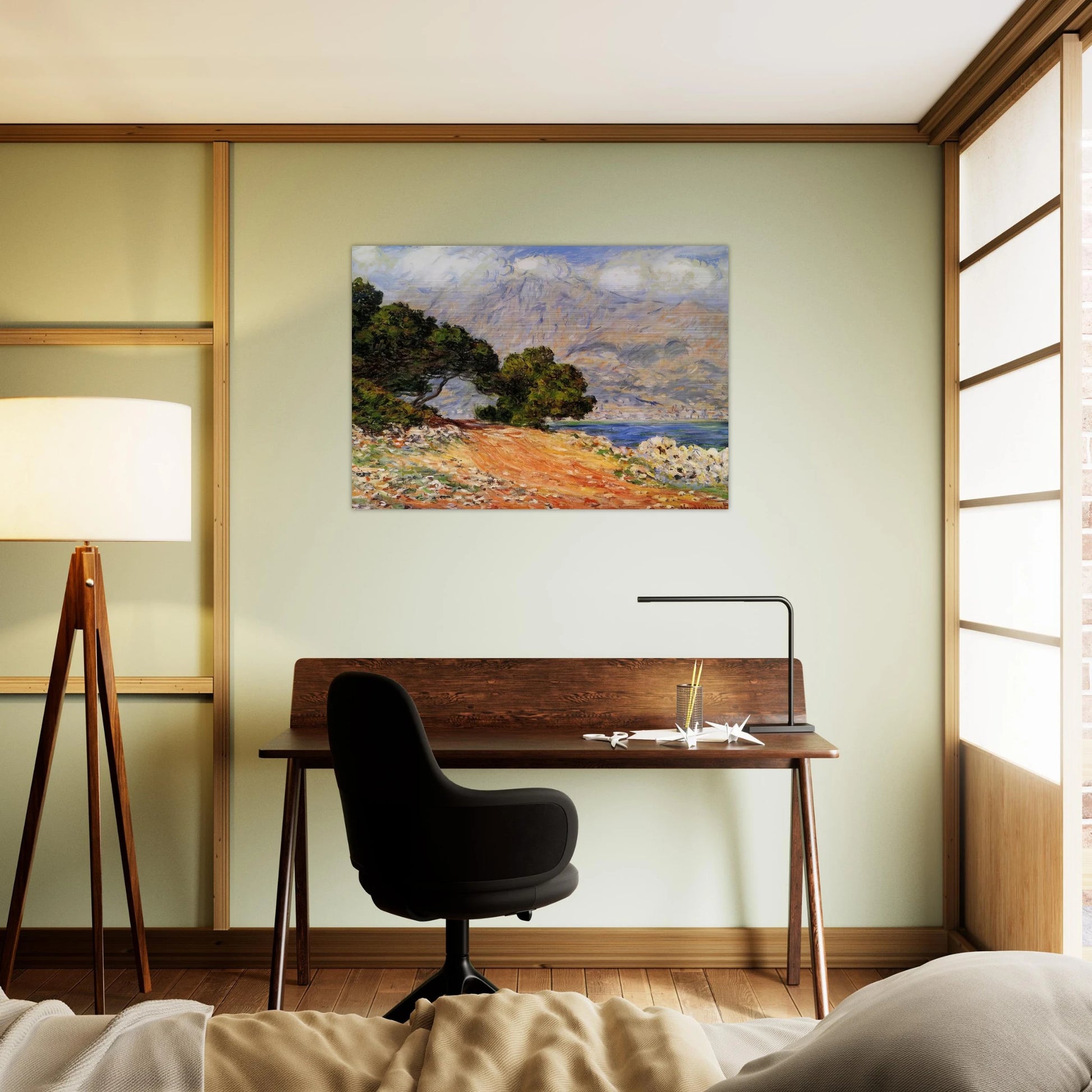 Meton Seen from Cap Martin - claude monet Brushed Aluminum Print - 70x100 cm / 28x40 inches | claude monet Aluminum Print | claude monet Prints