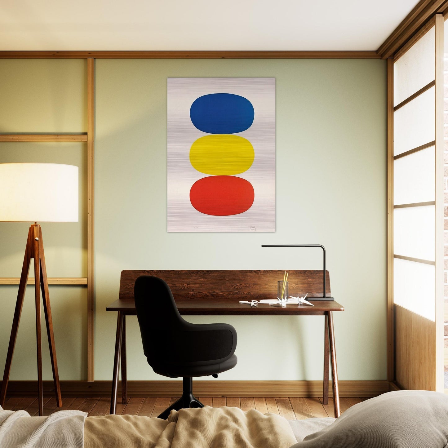 Blue and Yellow and Red-Orange - Ellsworth Kelly Brushed Aluminum Print - 70x100 cm / 28x40 inches | Ellsworth Kelly Aluminum Print | Ellsworth Kelly Prints