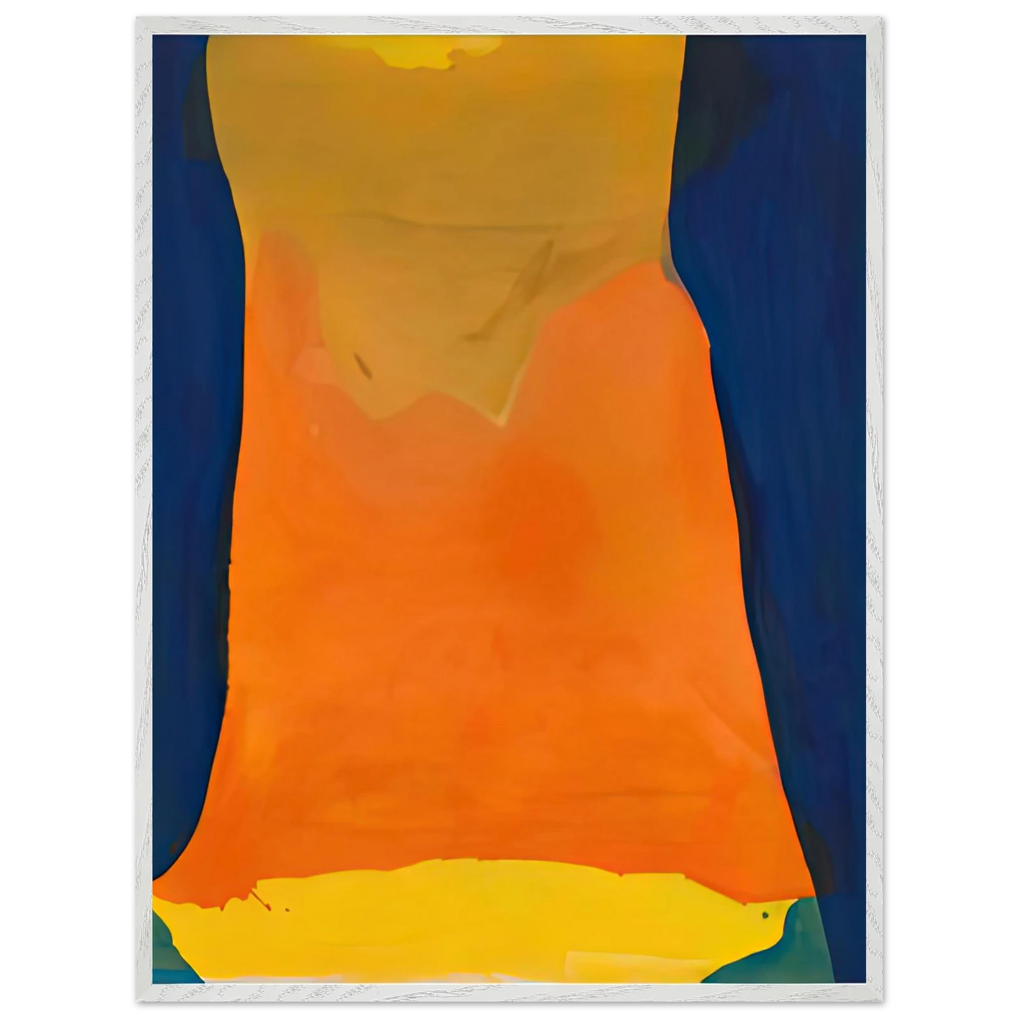 Helen Frankenthaler - Orange Mood, 1963-64- Wall Art - 60x80 cm / 24x32 inches - Premium Wooden Framed Poster With Fine Art Paper-canvas - Black frame