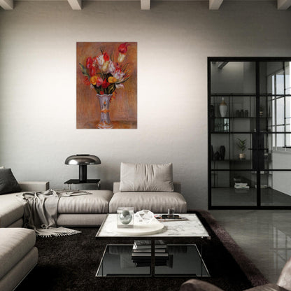 Tulips - Pierre-Auguste Renoir Brushed Aluminum Print - 70x100 cm / 28x40 inches | Pierre-Auguste Renoir Aluminum Print | Pierre-Auguste Renoir Prints