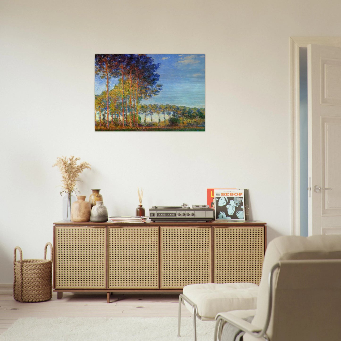 Poplars on the Banks of the River Epte, Seen from the Marsh - claude monet Brushed Aluminum Print - 70x100 cm / 28x40 inches | claude monet Aluminum Print | claude monet Prints