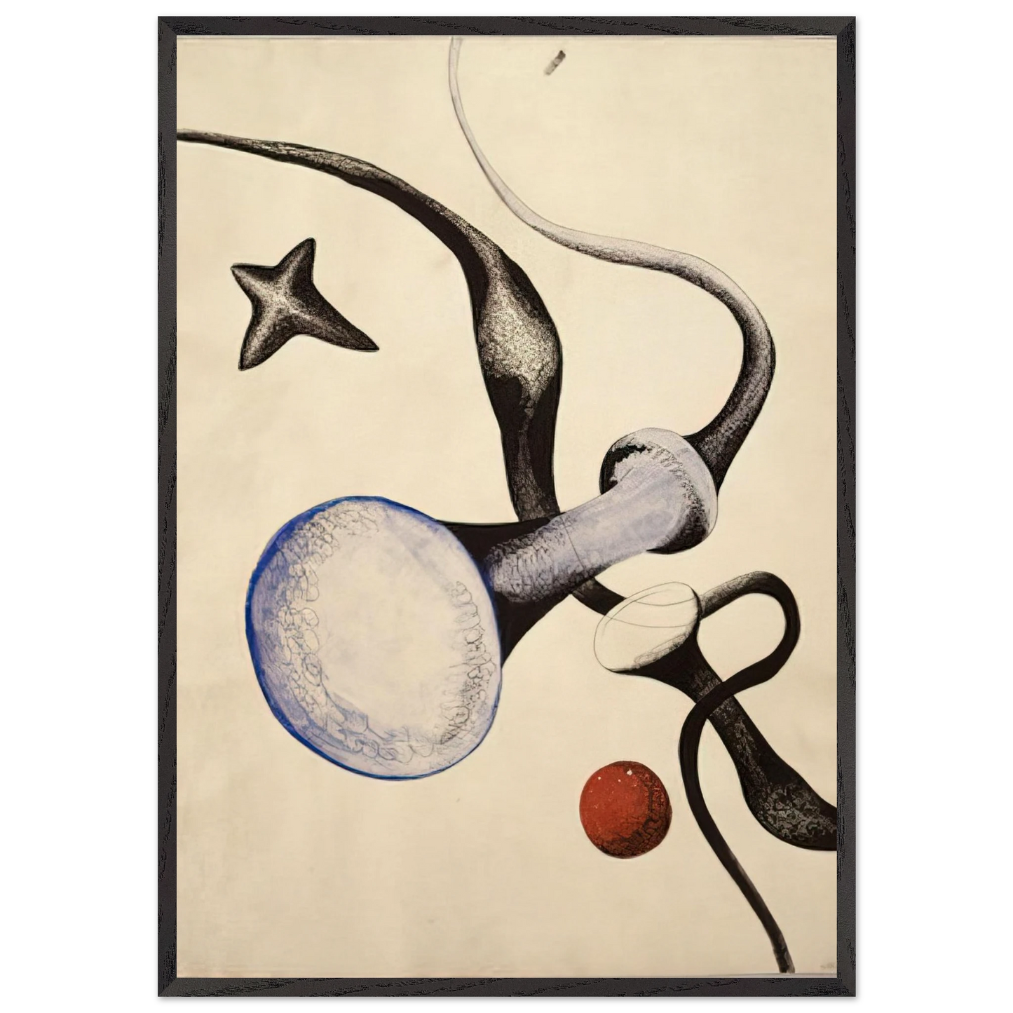 UNTITLED 1932 - Alexander Calder 70x100 cm / 28x40 inches Framed Art Print – Black Wooden Frame