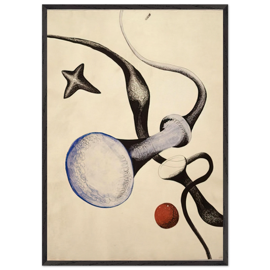 UNTITLED 1932 - Alexander Calder 70x100 cm / 28x40 inches Framed Art Print – Black Wooden Frame