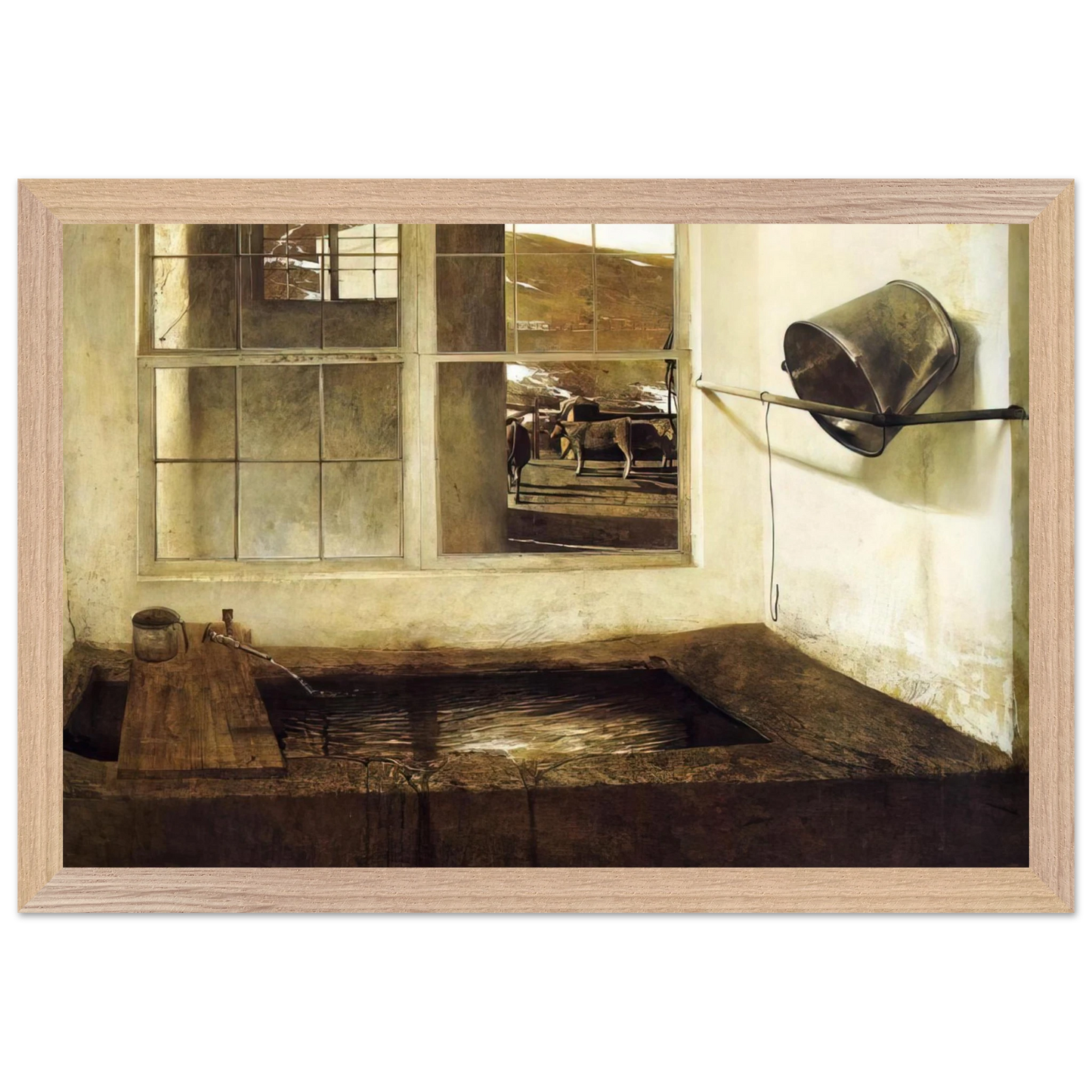 Andrew Wyeth - SPRING FED Wall Art - 30x40 cm / 12x16 inches - Premium Wooden Framed Poster With Fine Art Paper-canvas - Black frame