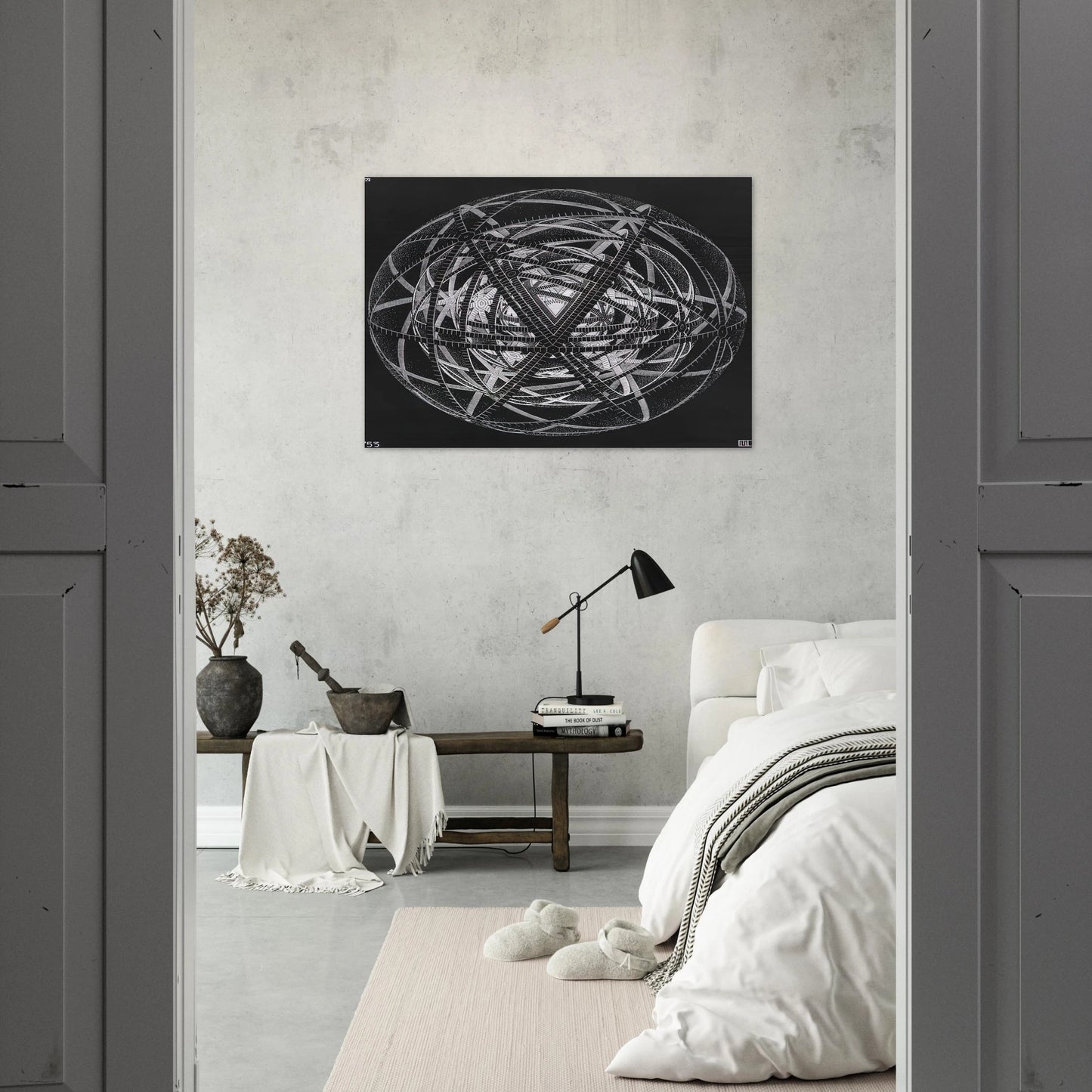 CONCENTRIC RINDS - MC Escher Brushed Aluminum Print - 70x100 cm / 28x40 inches | MC Escher Aluminum Print | MC Escher Prints