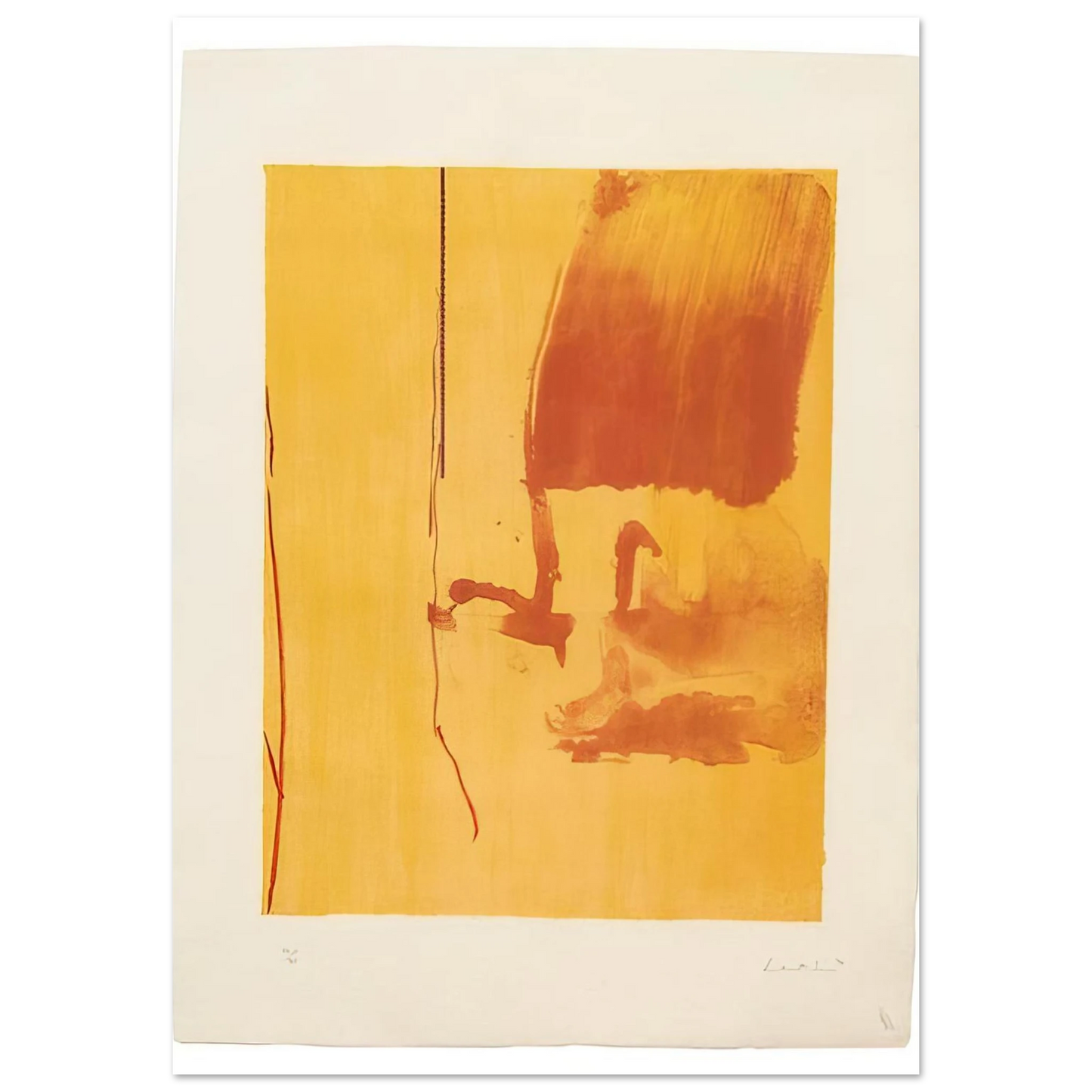 Helen Frankenthaler - Harvest - 1976 Wall art - 15x20 cm / 6x8 inches - Premium Wooden Framed Poster With Fine Art Paper-canvas - White frame